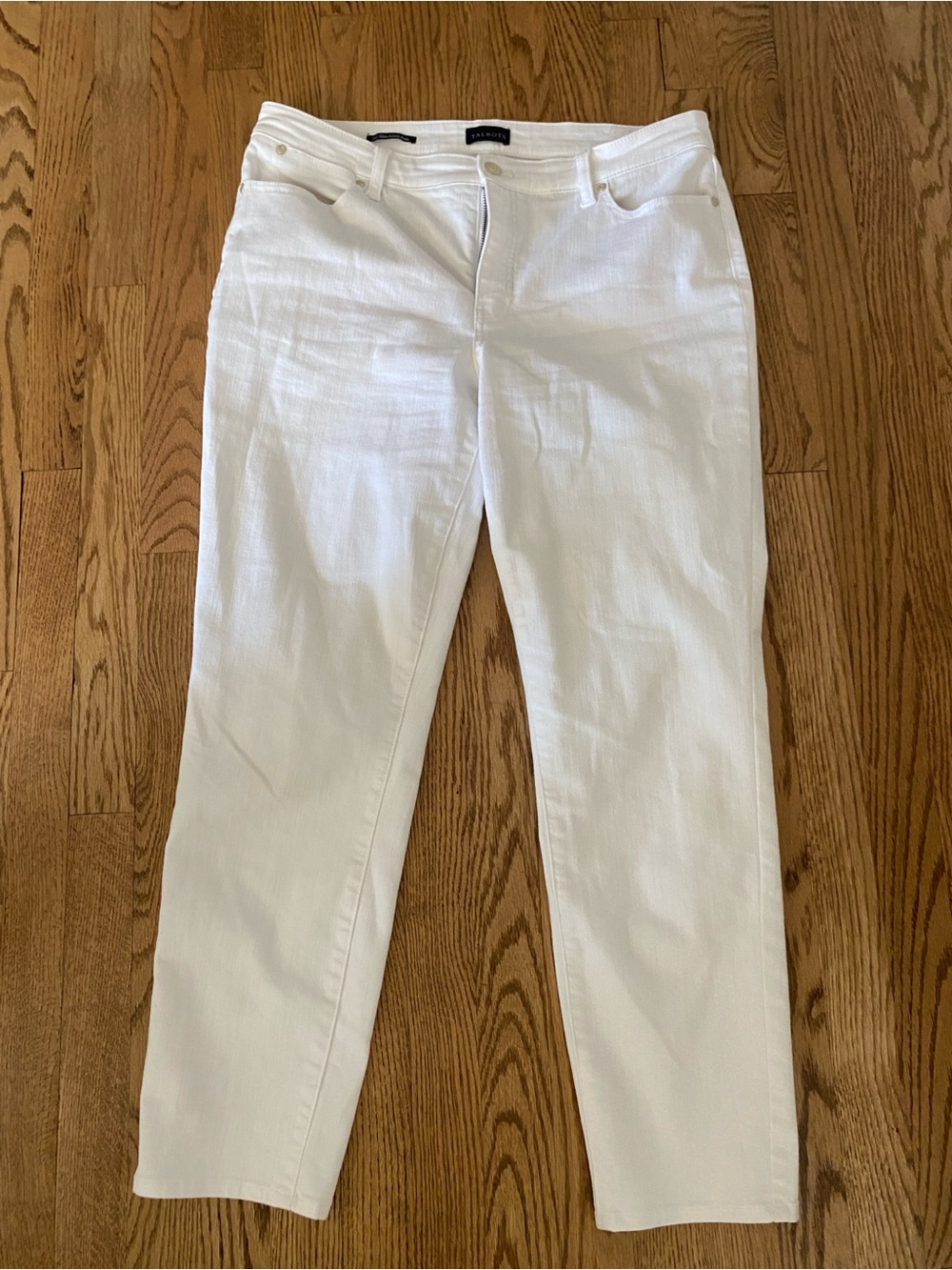 14 GUC Talbots SLIM ANKLE JEAN White Straight-Leg Jeans